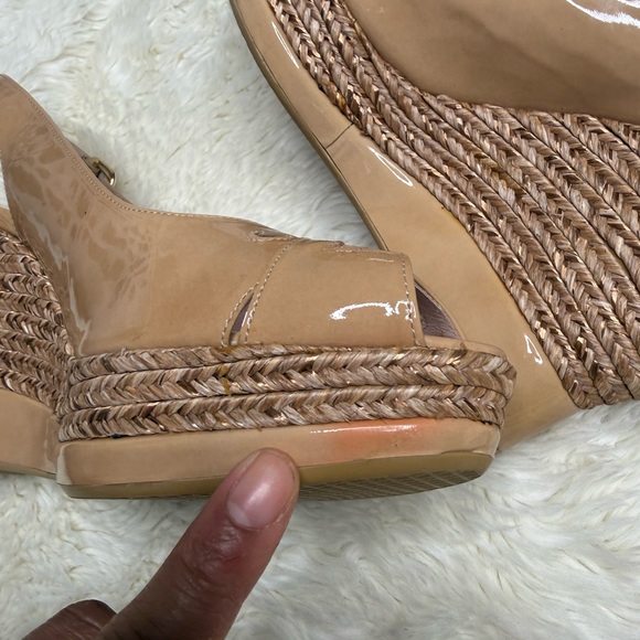 Stuart Weitzman Dolunch Patent Espadrille Wedge Sandal Women Size 9.5 - Picture 14 of 16